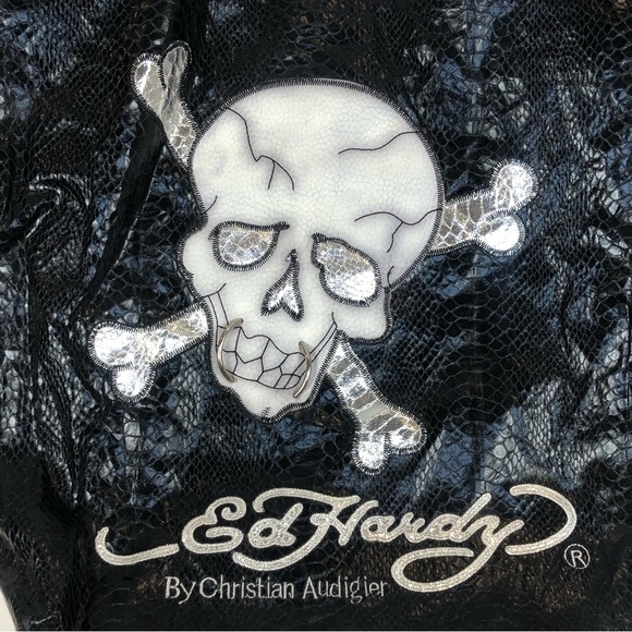 Vintage Ed Hardy Black Skull Y2K Tote Bag - Picture 5 of 8